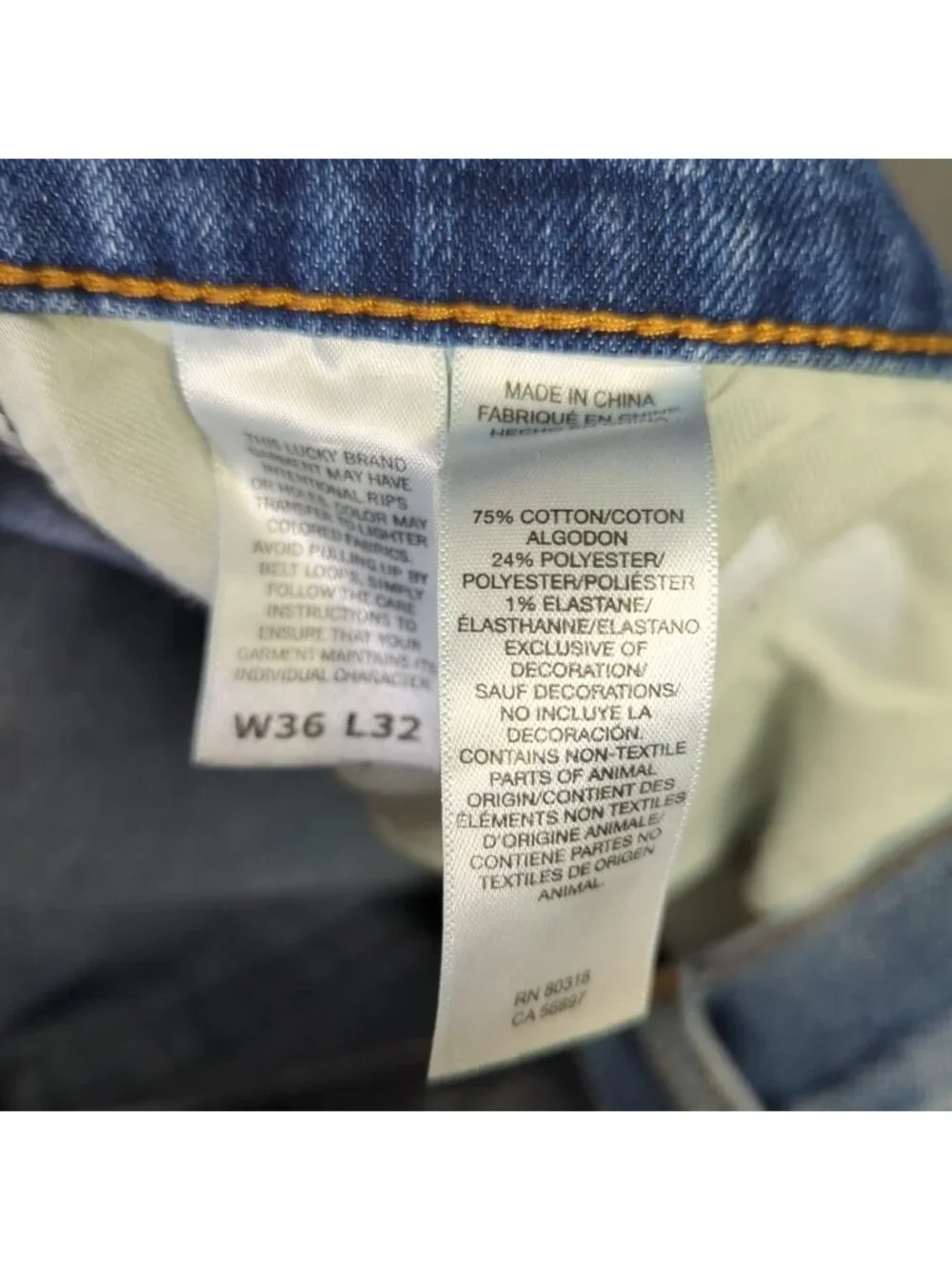 Lucky Brand Jeans Men's 36x32 Fits 36x31 Blue 410 Athletic Slim Denim